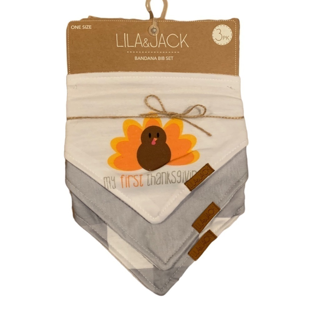 Lila & Jack Bandana Bib 3 pack NWT